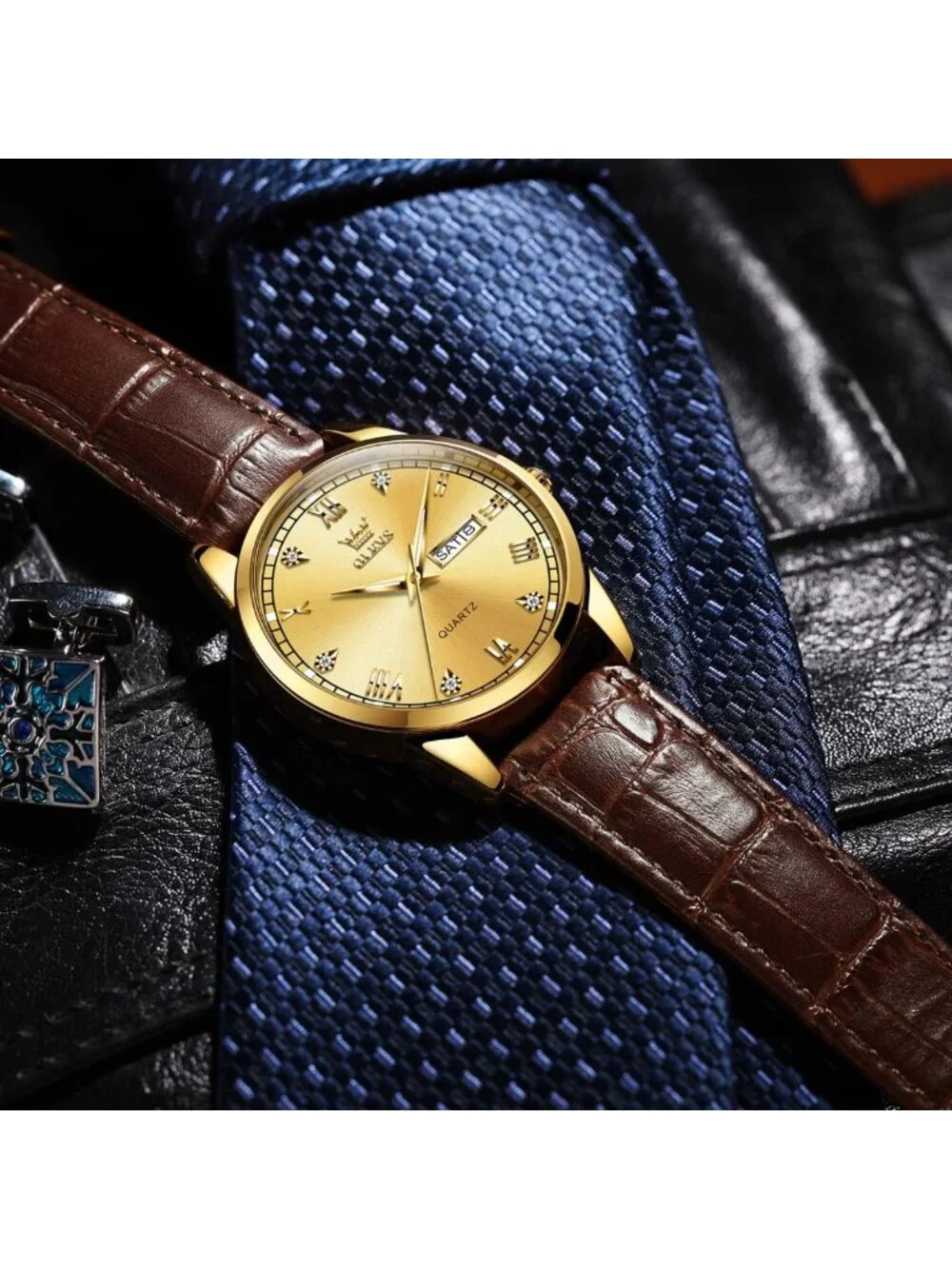 Stylish Men's Analog Quartz Watch with Day & Date, Luminous Hands, 3 Dial Colors